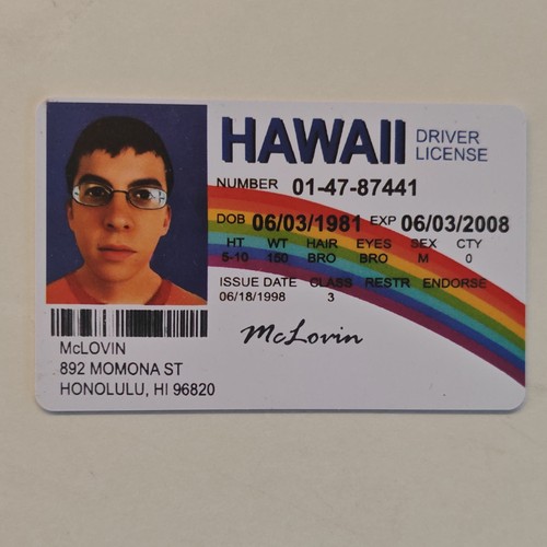 Mclovin superbad plastic - mclovin,
