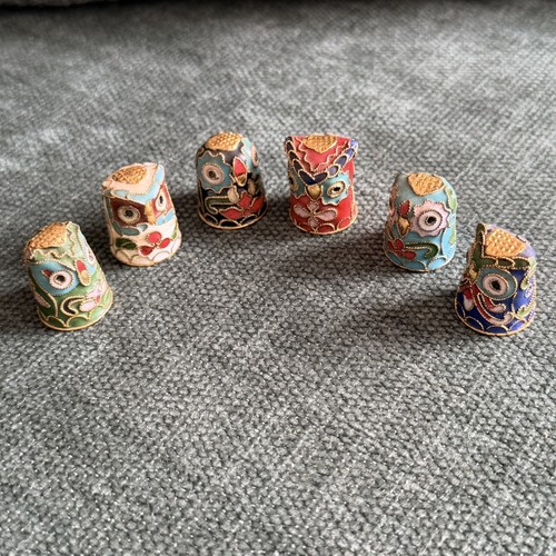 Vintage cloisonné enamel owl - vintage,