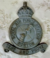 Original WW2 RAF Station Norton, Sheffield, Badge, Crest, Shield, Lightwood