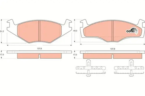 Brake pads gdb1219 trw - brake,