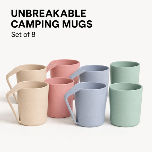 Unbreakable camping mugs - camping, set