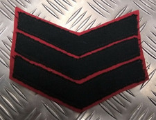 Sergeant Rank Chevrons Navy Blue on Red Genuine Vintage British Army