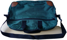 * Green & Brown Canvas Document Laptop Conference Travel Bag 