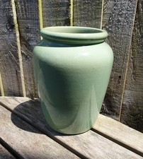 Pearsons of Chesterfield Vintage Green Stoneware Vase 20cms Full Of Character