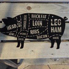 Pig Butchers Pork BBQ Sign