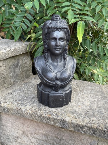 Cast iron classical lady bust - classical,