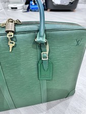 Louis Vuitton Porte-Documents Voyage Briefcase Green Leather