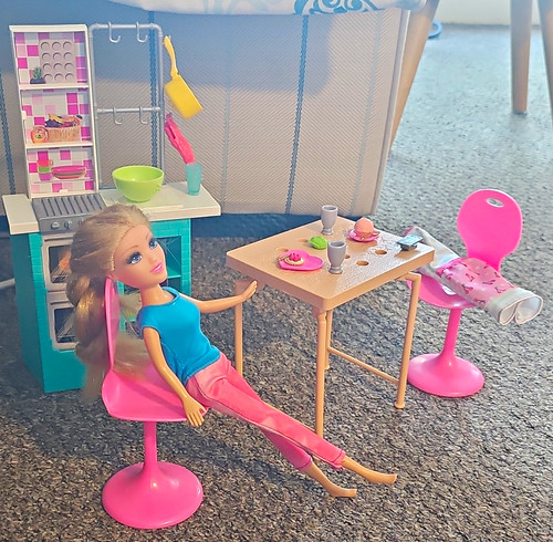 Barbie doll kitchen - doll,