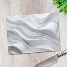 White Waves Pattern Glass