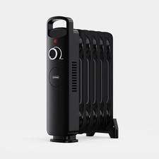 VonHaus Oil Filled Radiator 800W 6 Fin – Portable Electric Heater. Black