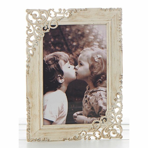 Old cream lace frame 4x6 - old,