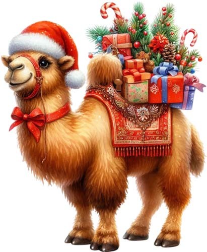 Christmas funny camel wall art - christmas,