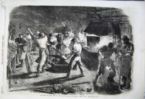 Original old antique print - antique,