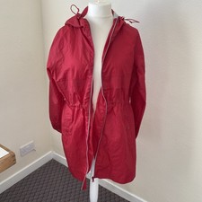 Ladies M&S Raincoat/Foldaway With Wrist Strap Size Large Red ￼