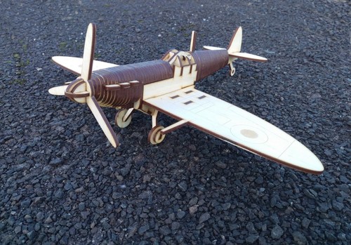 Spitfire wooden plane laser - wooden,