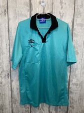 UMBRO VINTAGE 1990'S REFEREE GREEN FOOTBALL SHIRT SIZE L