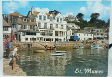 Vtg Postcard Ship & Castle Hotel The Captains Table Restaurant The Quay St Mawes