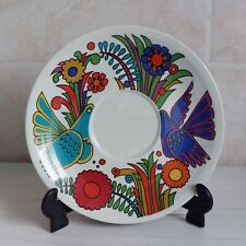 Villeroy and Boch Acapulco Large Saucer 18.5cm Blue Backstamp Birds Flowers #5