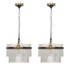 Set of 2 Modern Antique Brass