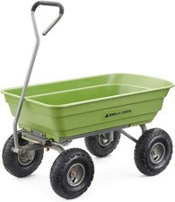 Gorilla Carts GOR4G-COM Poly Garden Dump Cart with Steel Frame 600-Pound, Green