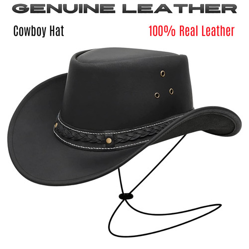 Genuine leather cowboy hat men - leather,