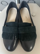 Clarks black leather suede - clarks, leather/suede
