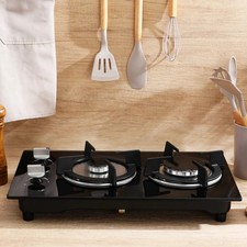 Gas Hob 2 Burners 30cm Black
