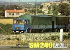 Saviem SM 240 Truck 1968-1969 French Market Foldout Sales Brochure N, L, XL, UL