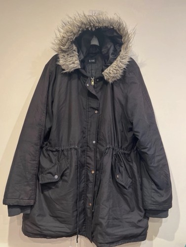 Black parka style - style, coat