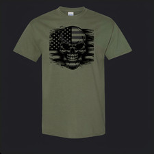 American Skull USA Flag