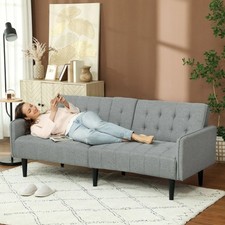 3 Seater Upholstered Sofa Bed Scandinavian Design MCM Home Theater Recliner