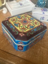 1920-1936 LONGWY Square Faience Pottery Box, Kenilworth Studio, France