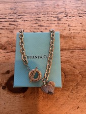 Tiffany & Co. Silver double Heart Tag Toggle Necklace – 16” / 79g Box And Pouch