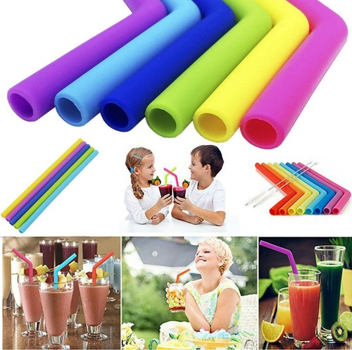 6pcs silicone drinking straws - drinking,