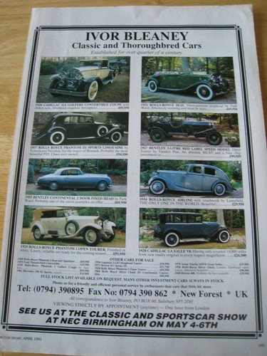 Ivor bleaney classic - cars, 1991
