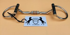 Western D ring Eggbutt Snaffle Bit with Copper Roller Bit PEA Stainless Steel