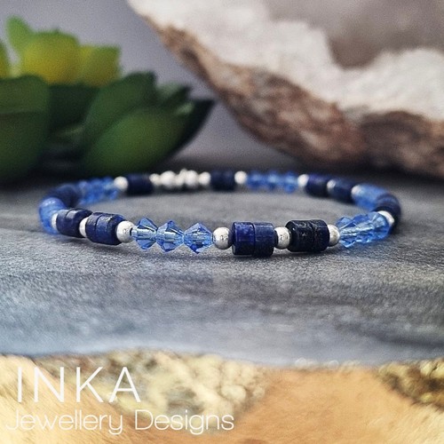 925 sterling silver bead - bead, blue
