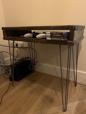 Reclaimed Pine Wood Desk And Chair. Solid Wood. Hairpin Legs