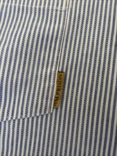 HMP PRISON SHIRT  17inch. Pure Cotton Blue And White Stripe. HMP tag On Pocket