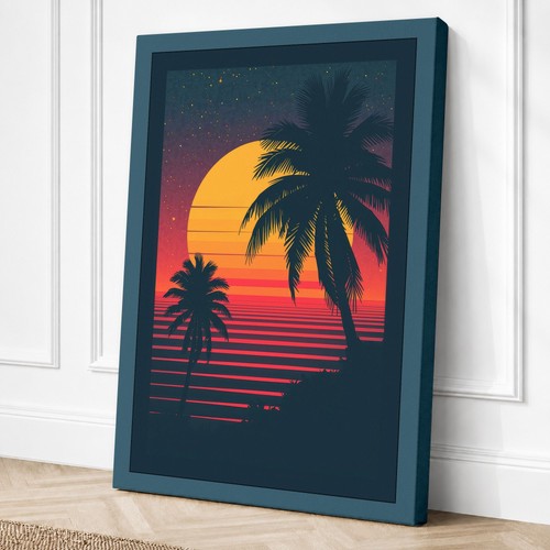 Tropical sunset with - tropical, palms