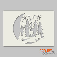 Moonlight deer christmas - deer,