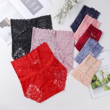 1-3 Pcs Ladies Sexy High Waist Full Lace Brief Knickers Women Underwear,Sz 10-18