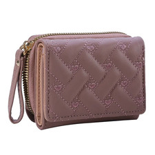 Women’s Tri-Fold Wallet PU Card Bag Love Pattern Minimalist Fashion UK