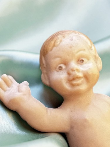 Vintage tiny boy doll waving - tiny,