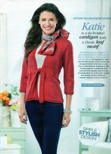 ~ Pull-Out Knitting Patterns For Lady's Pretty Tie-Front Leaf Motif Cardigan ~