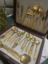 gold plated cutlery set