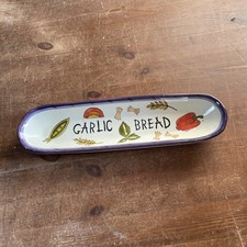 Rayware Italia Garlic Bread Plate Ceramic Serving Dish Vintage Kitchenware