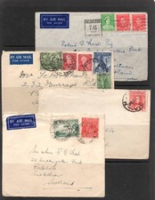 AUSTRALIA -  Four Commercial Mail Envelopes 1930 / 1940's to the UK .