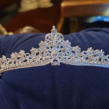 Silver bridal tiara with - bridal,