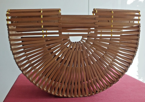 Unusual bamboo wood half - half, moon